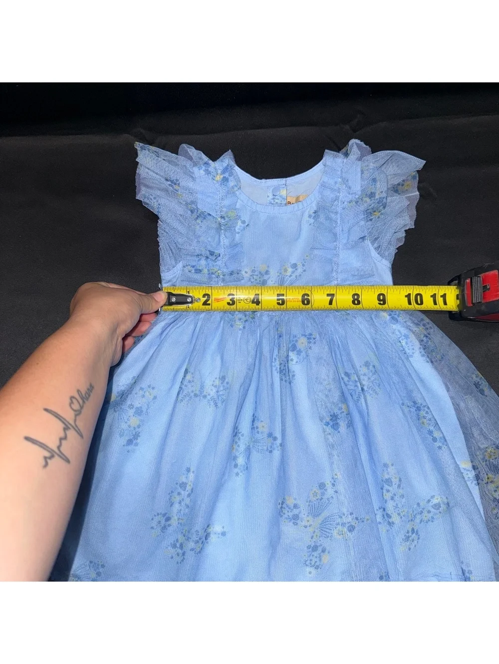 Bearpaw Baby Girl Blue Floral Dress Size 18M